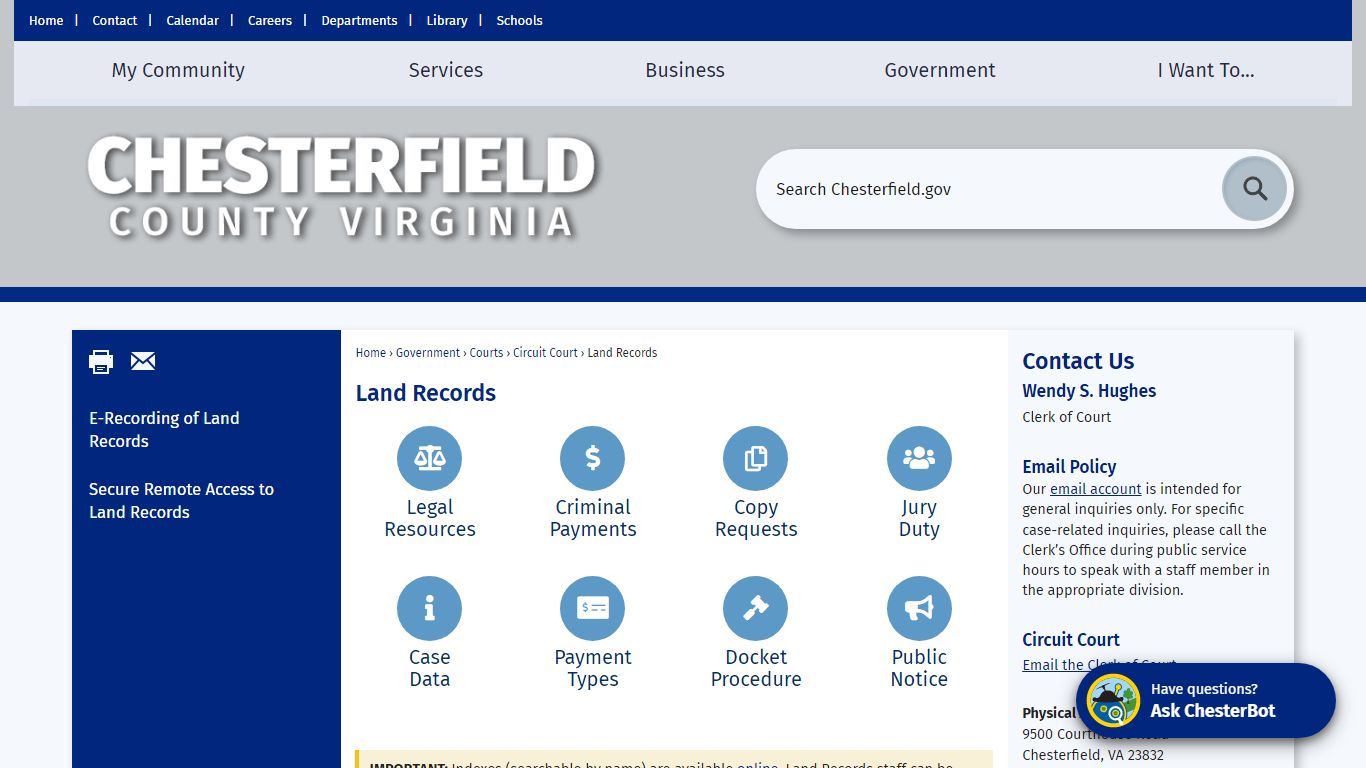Land Records | Chesterfield County, VA